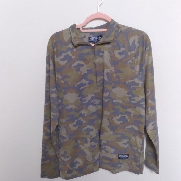 Fishhippie Cedar Island Camo Quarter Zip Pullover Size Small - Picture 2 of 11